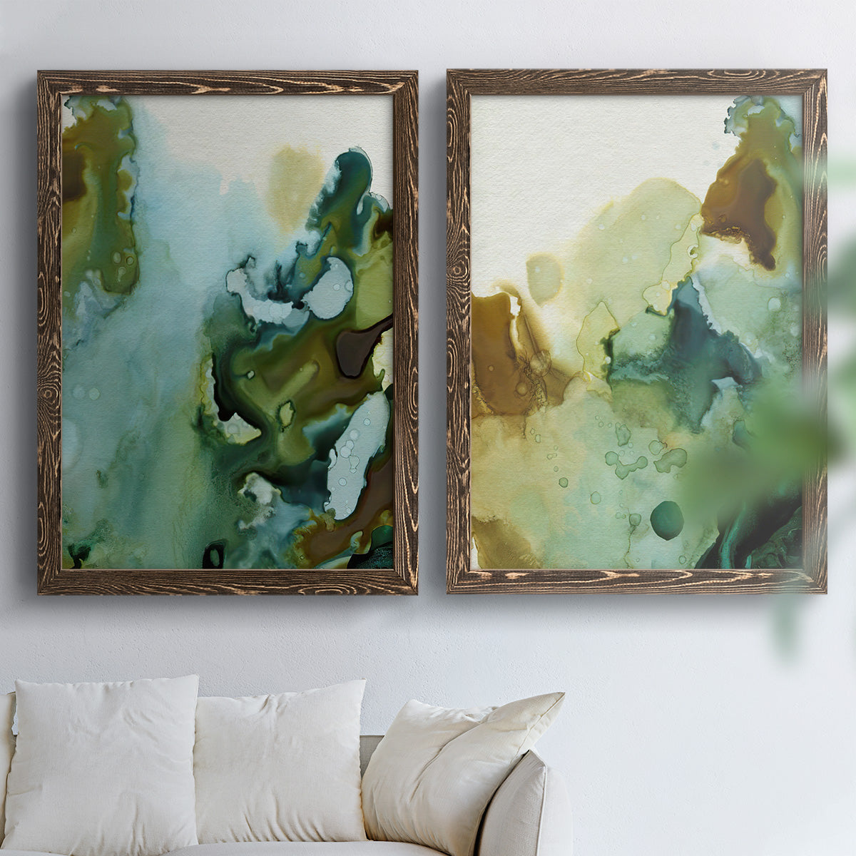 Water and Earth I - Premium Framed Canvas 2 Piece Set - Ready to Hang