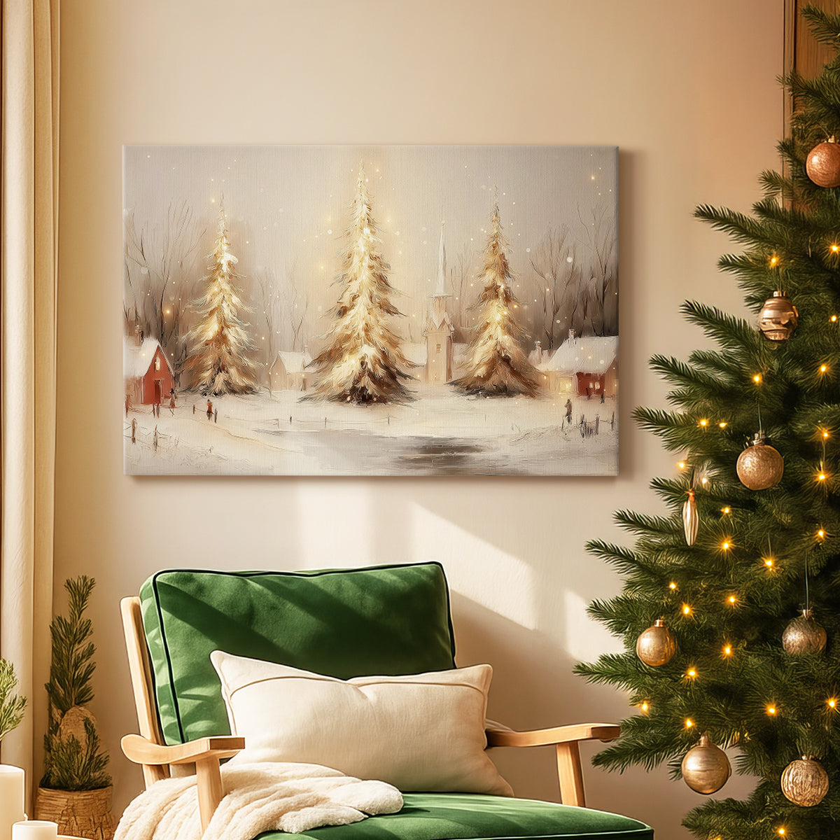 Golden Yule Serenade - Canvas Art Print
