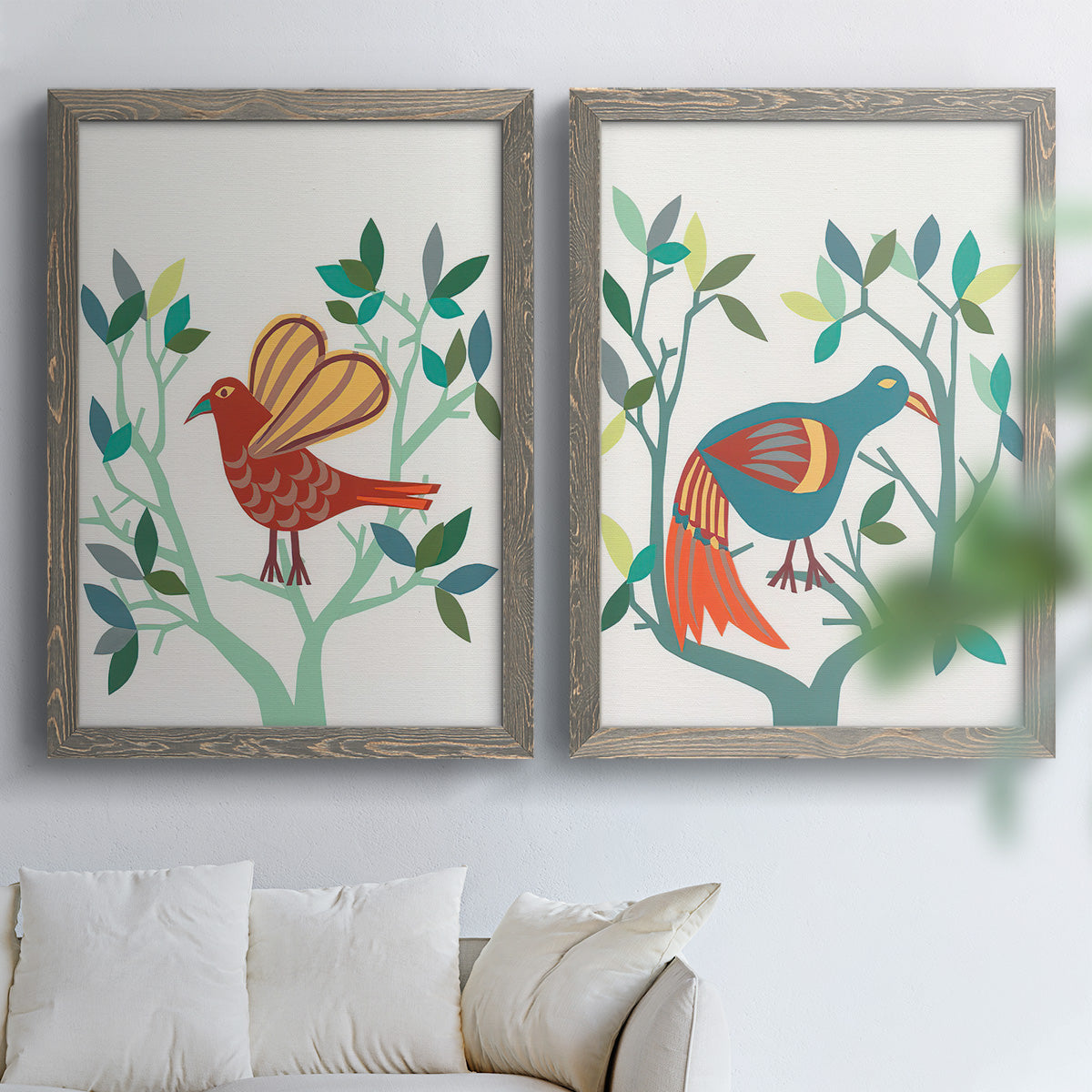 Whitty Bird I - Premium Framed Canvas 2 Piece Set - Ready to Hang