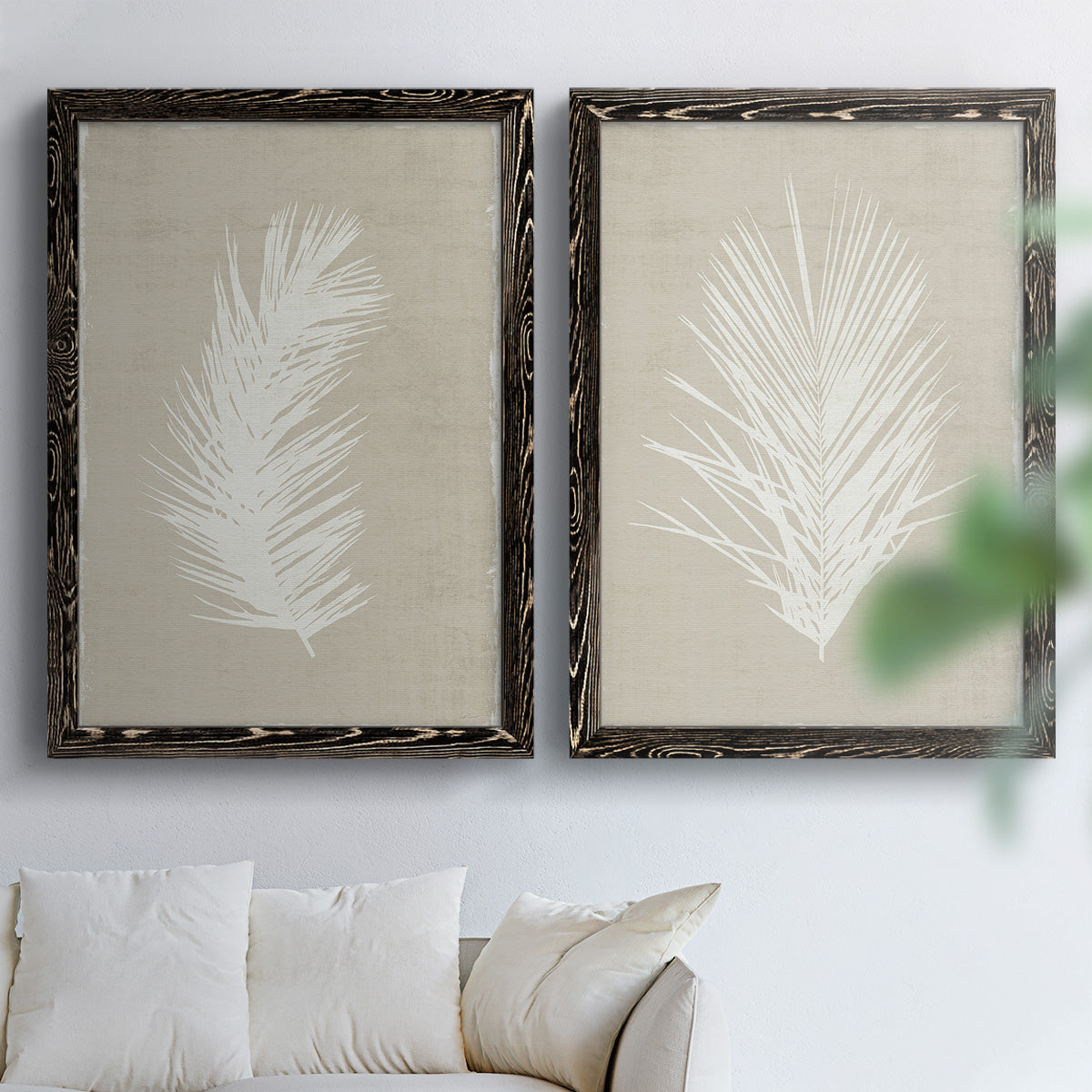 Palm Oasis I   - Premium Framed Canvas 2 Piece Set - Ready to Hang