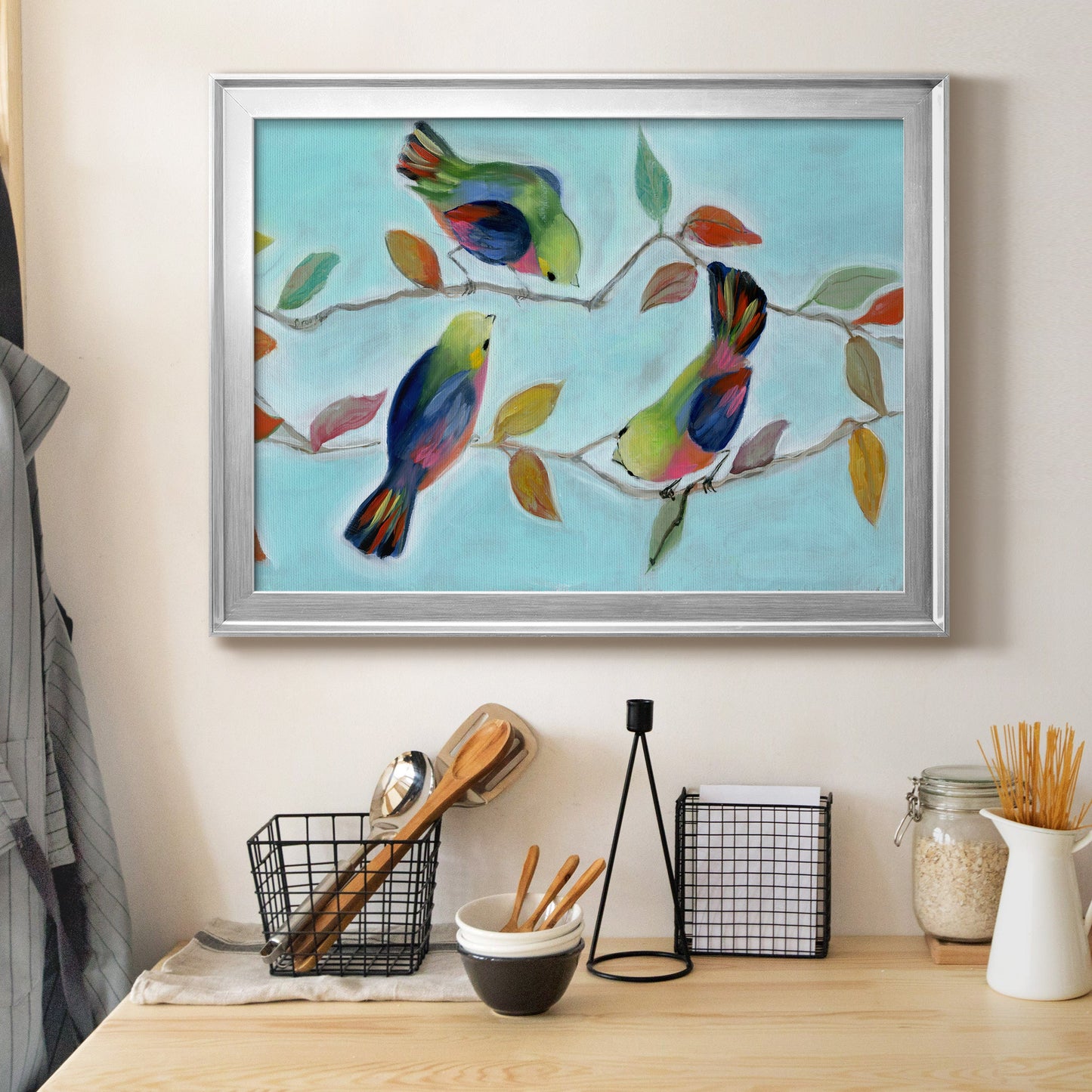 Bitty Birds I - Modern Framed Canvas Print