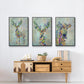 Fantastic Florals Cow - Framed Premium Gallery Wrapped Canvas L Frame 3 Piece Set - Ready to Hang