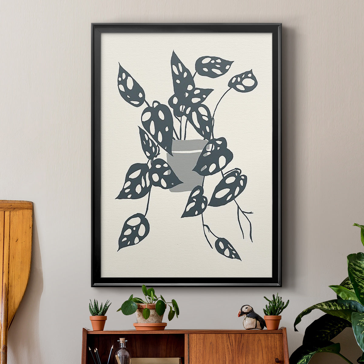 Growing Leaves IV - Modern Framed Canvas Print