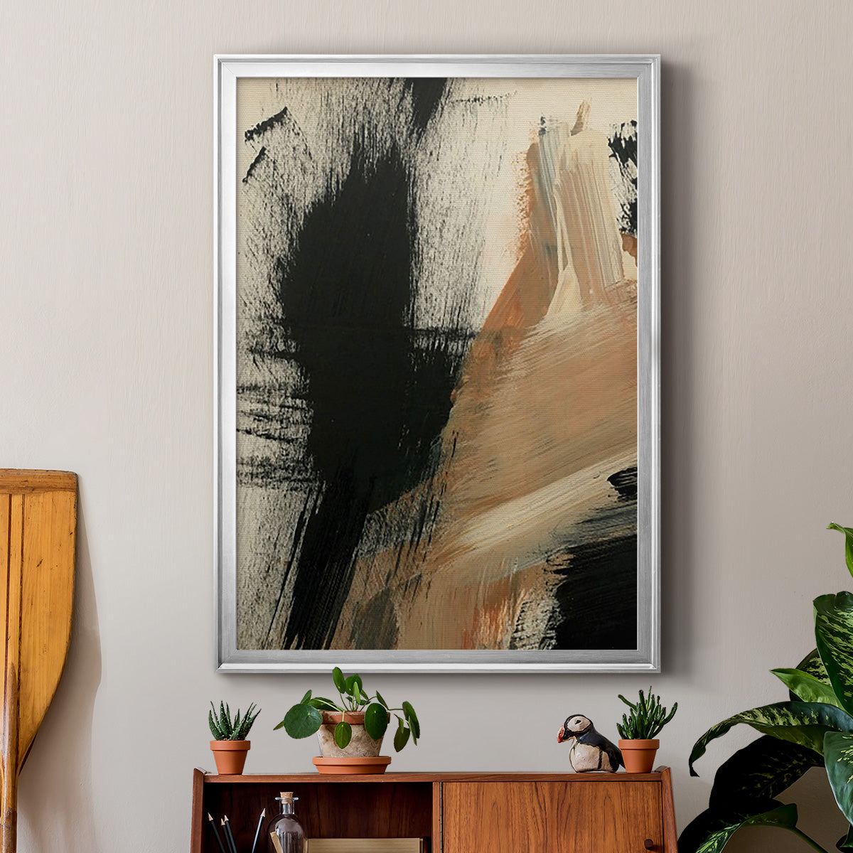 Baked Paintstrokes I - Modern Framed Canvas Print