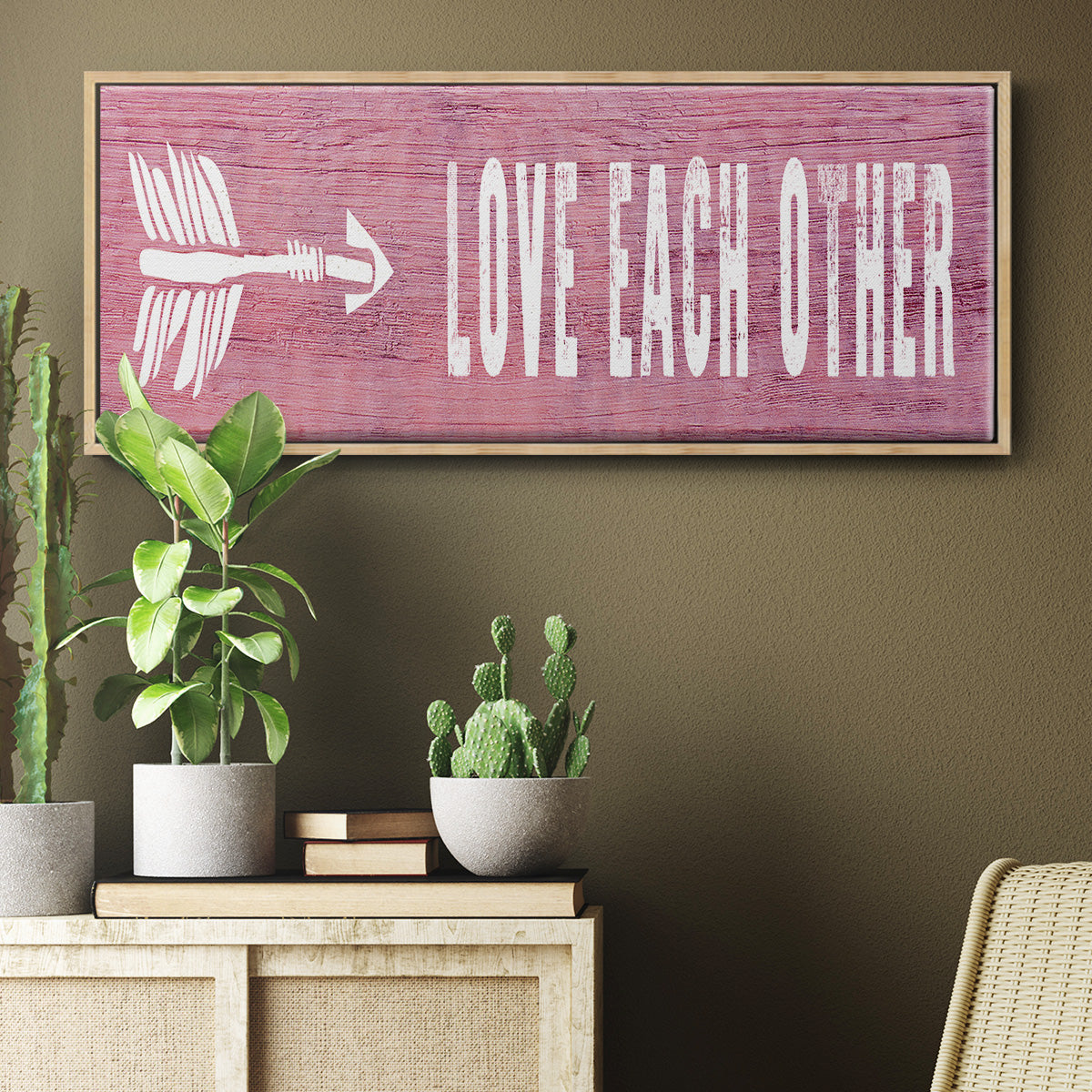Love Each Other - Floater Framed Canvas Print