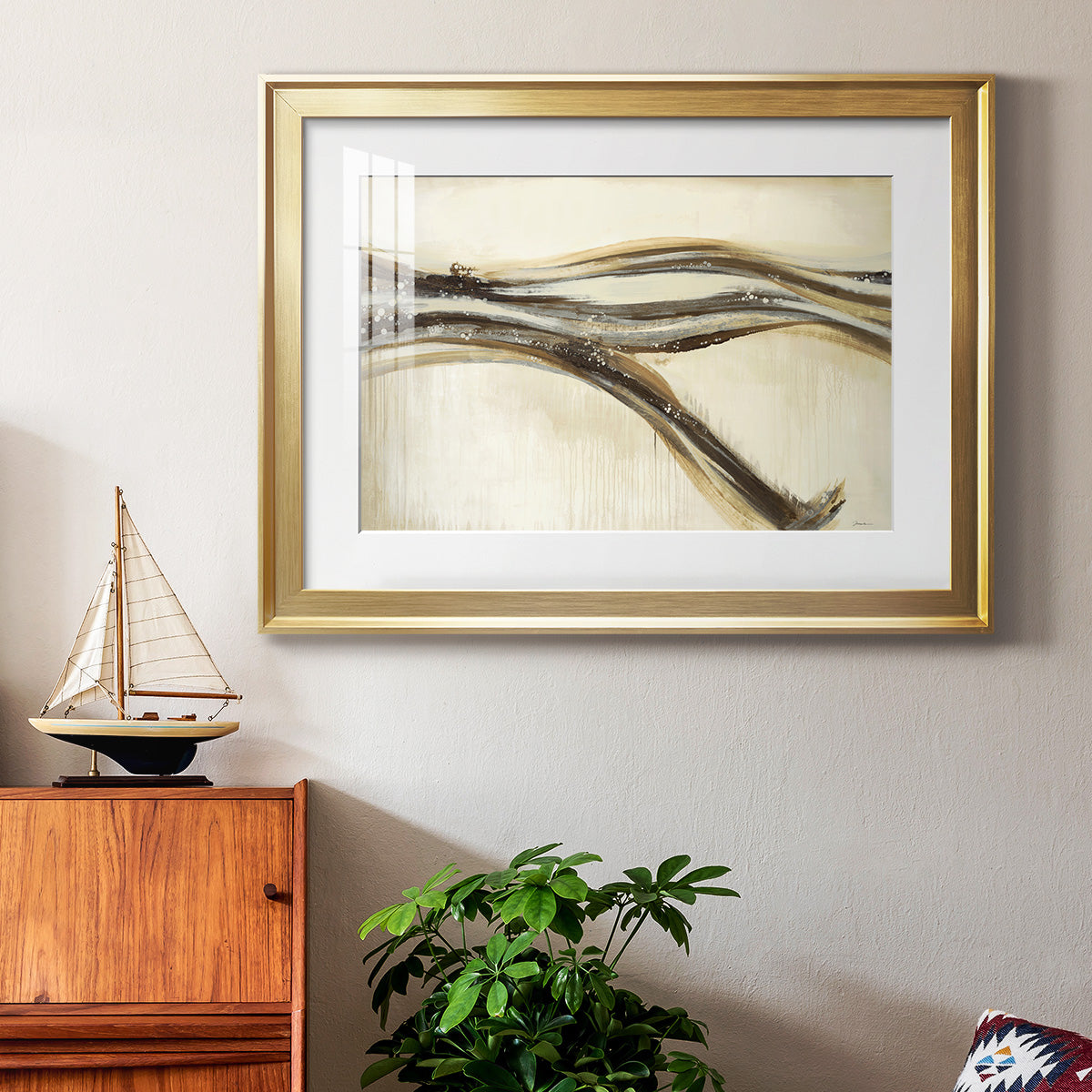 Catching a Metallic Wave - Modern Framed Art Print