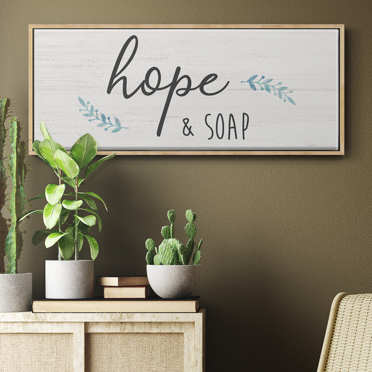 Hope & Soap - Floater Framed Canvas Print