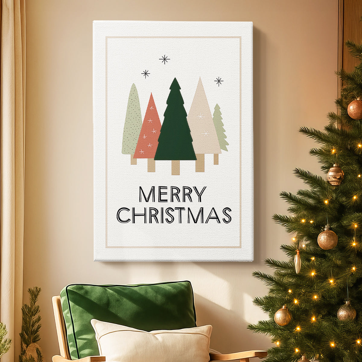 Pearled Yule Carol - Canvas Art Print