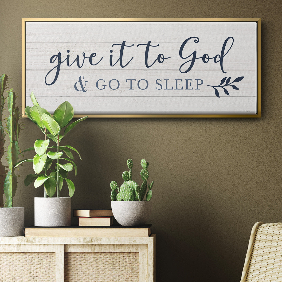 Give It To God - Floater Framed Canvas Print