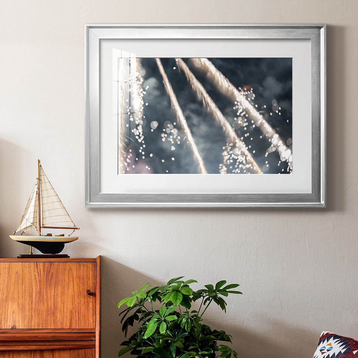 Celestial Glimmer Premium Framed Print - Ready to Hang