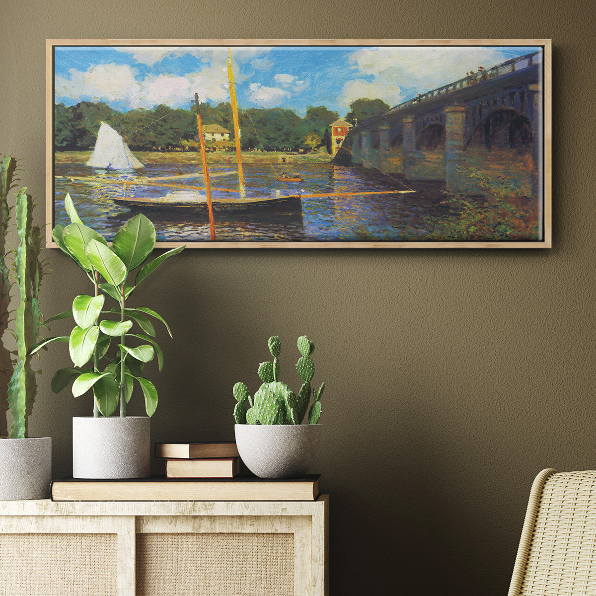 The Road Bridge, Argenteuil - Floater Framed Canvas Print