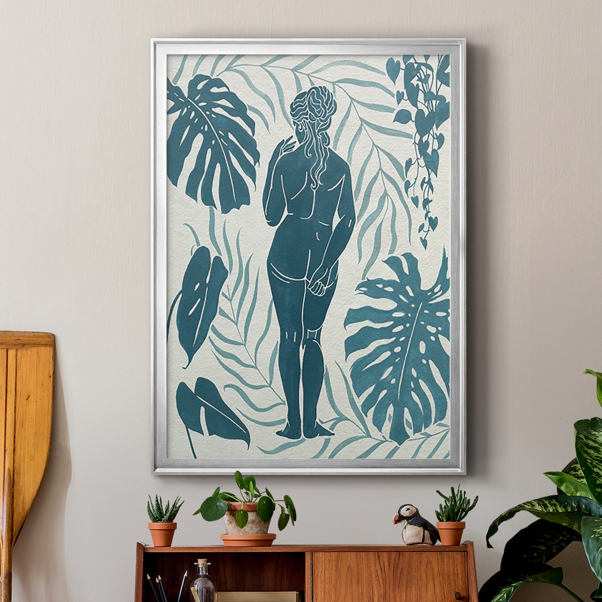 Moon Gazer III - Modern Framed Canvas Print