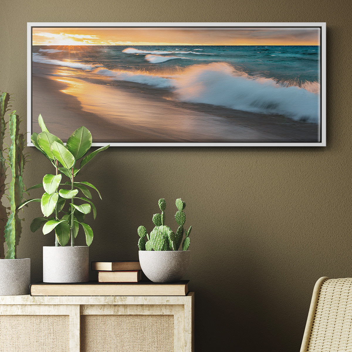 Miners Beach Light - Floater Framed Canvas Print
