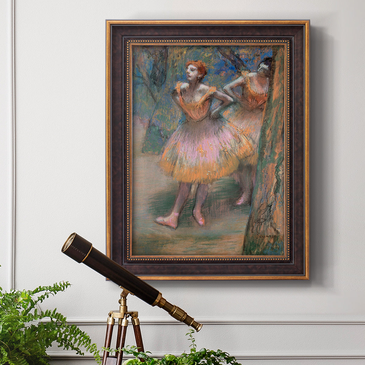 Two Dancers - Ornate Framed Canvas Print