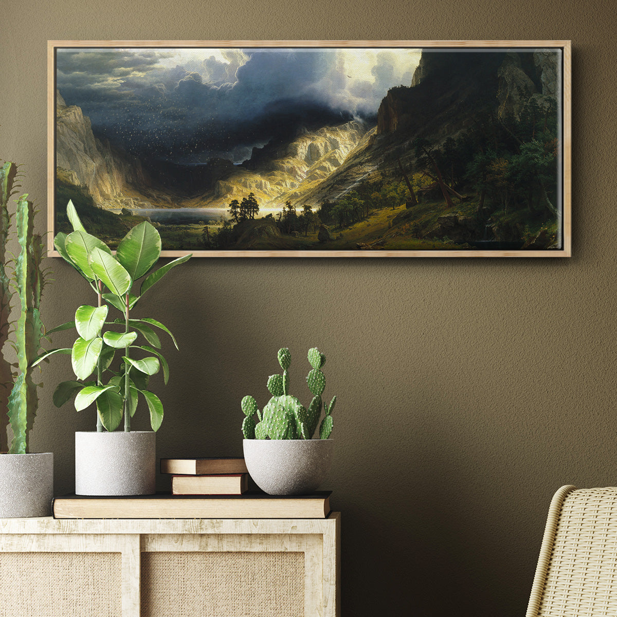 A Storm in the Rocky Mountains - Floater Framed Canvas Print