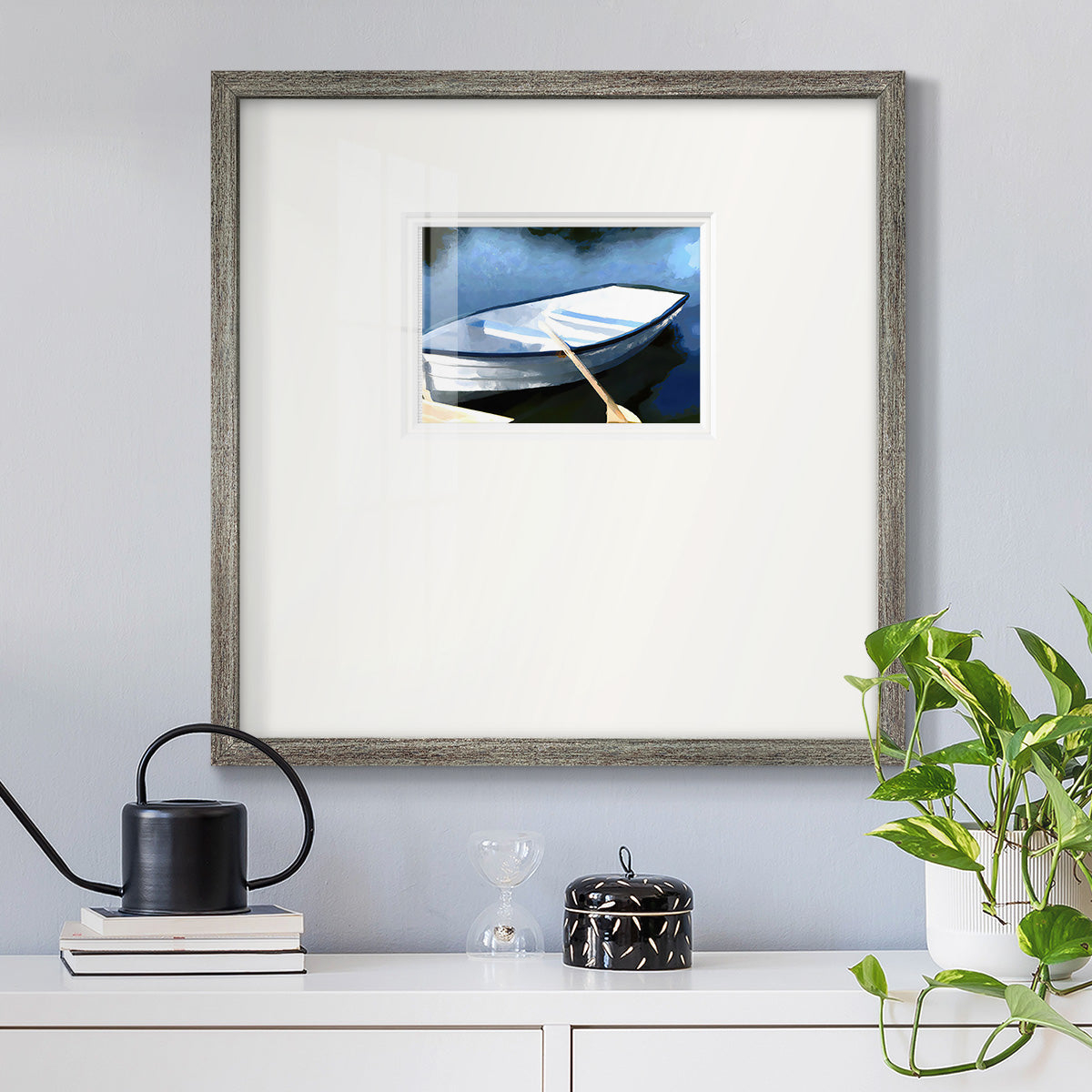 Colorful Rowboat III - Double Matboard Framed Print
