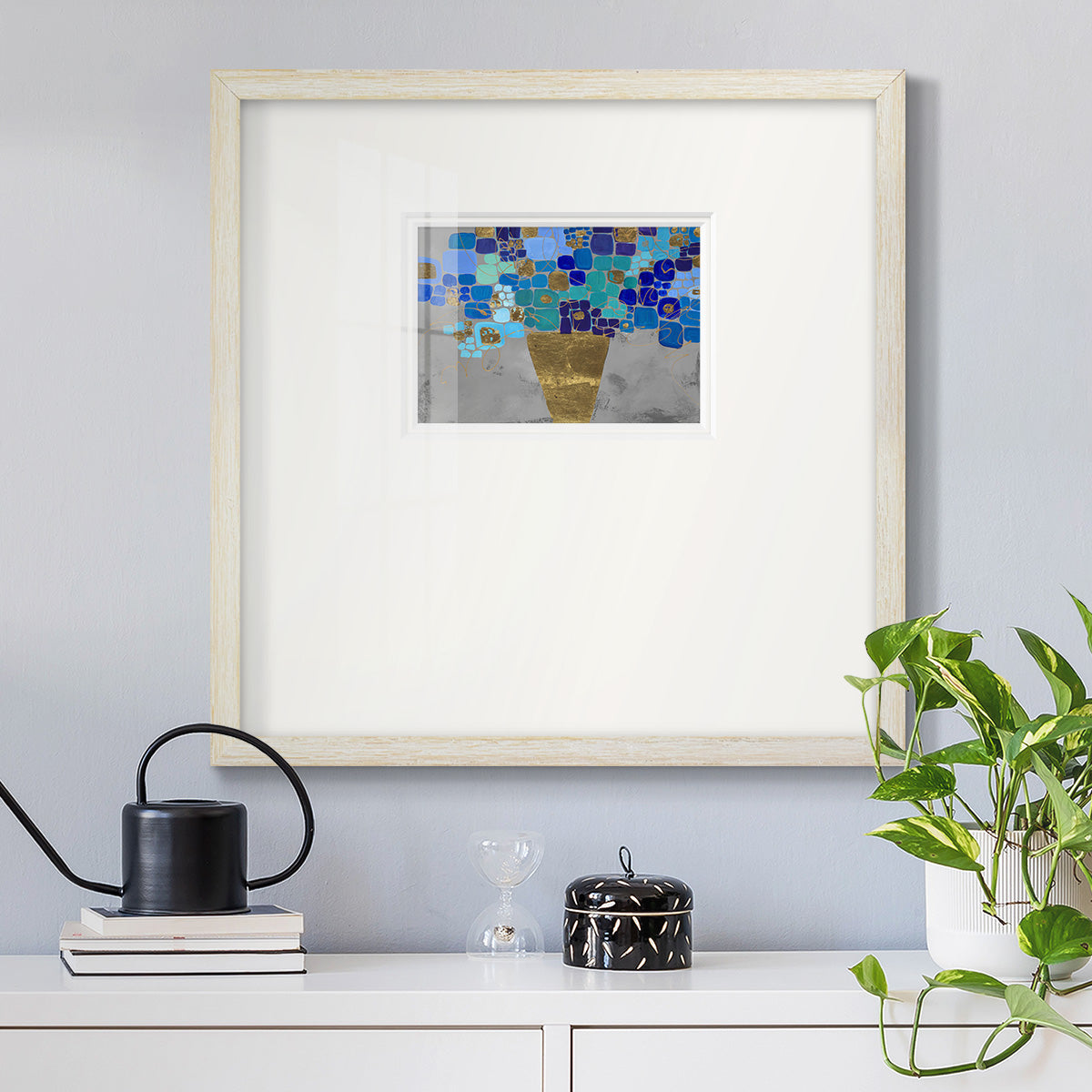 Blue Love- Premium Framed Print Double Matboard