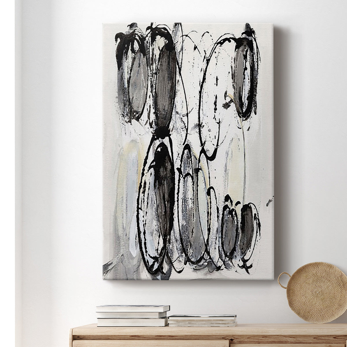 Grey Scribbles II Premium Gallery Wrapped Canvas - Ready to Hang