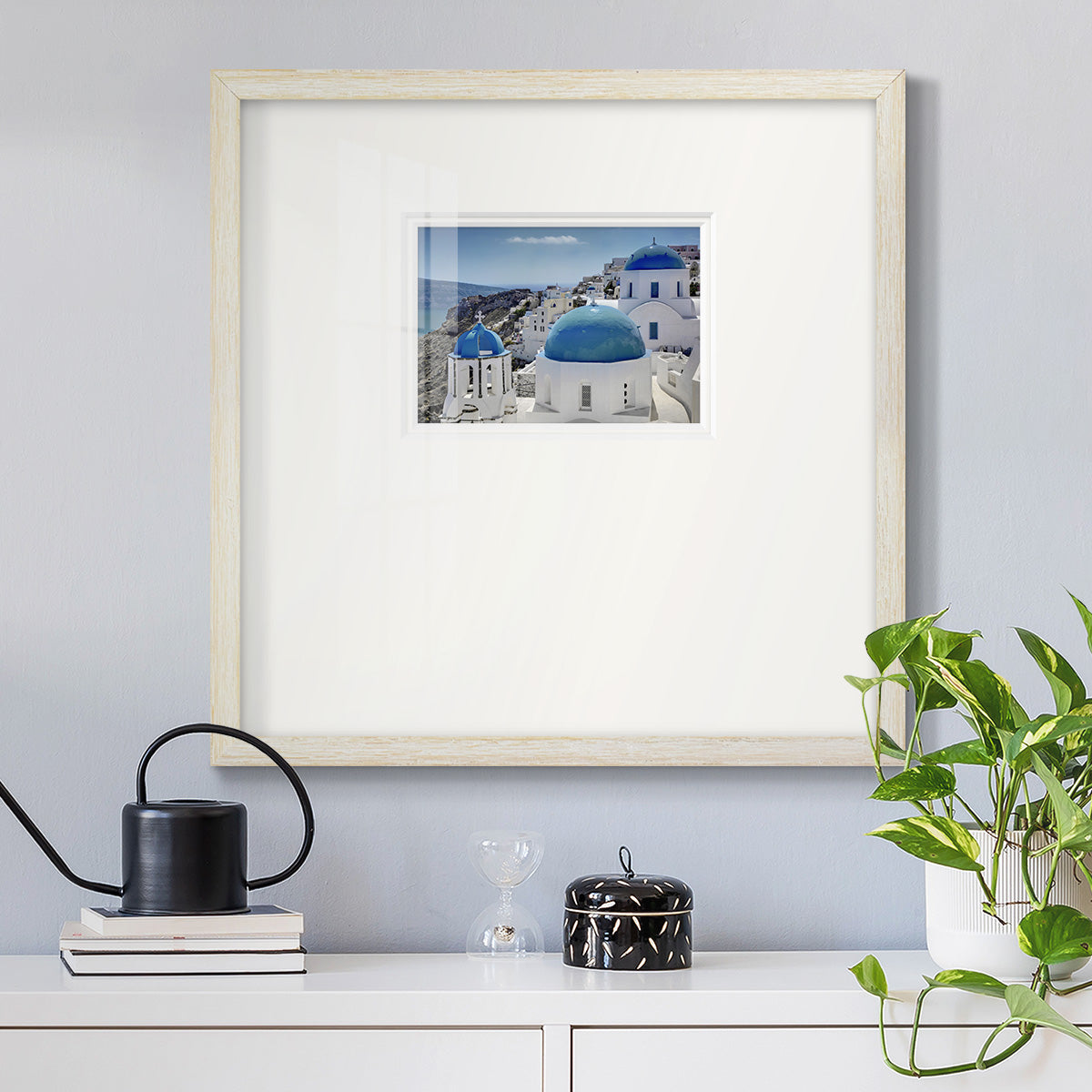 Santorini Saturday Premium Framed Print Double Matboard