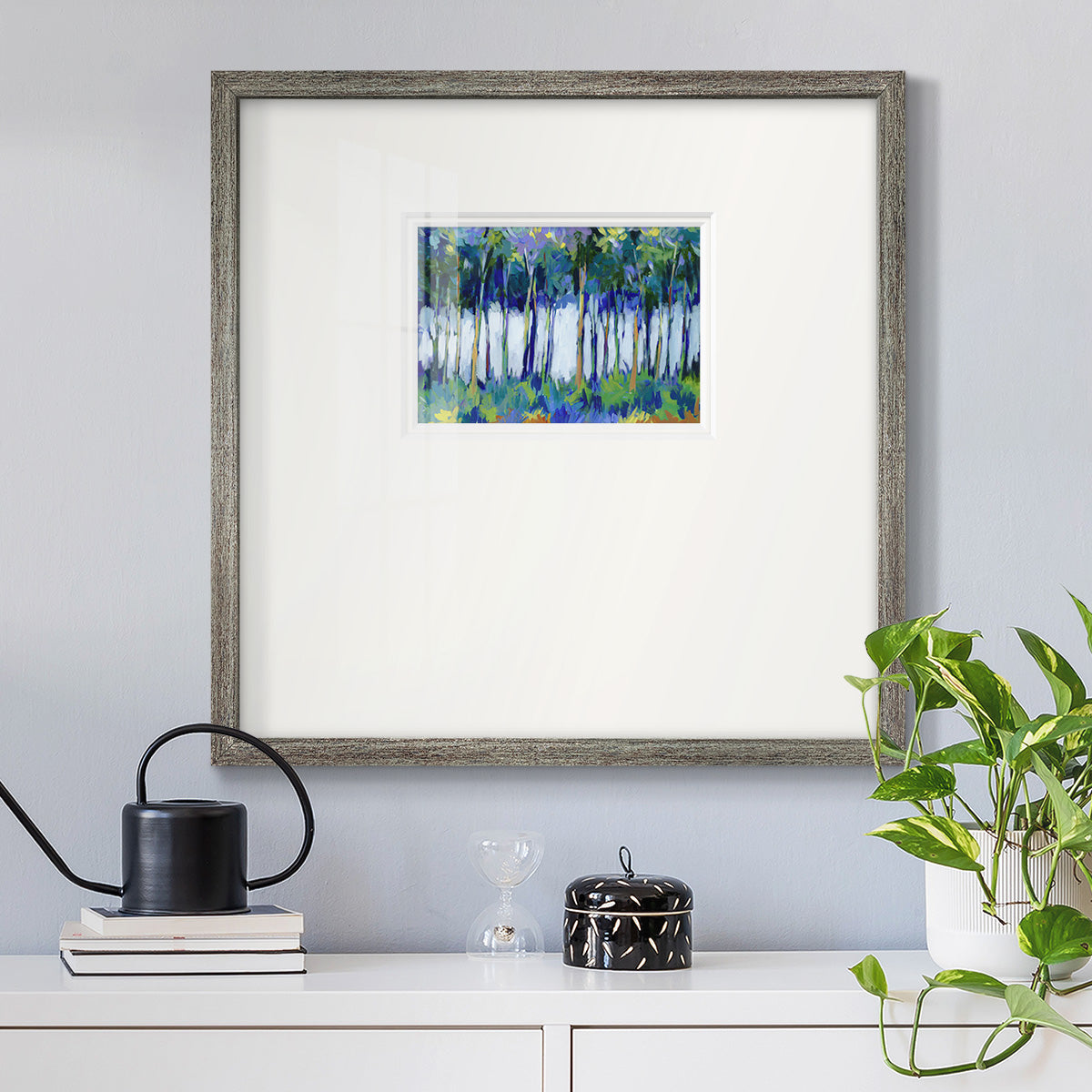 Light Through the Trees- Premium Framed Print Double Matboard