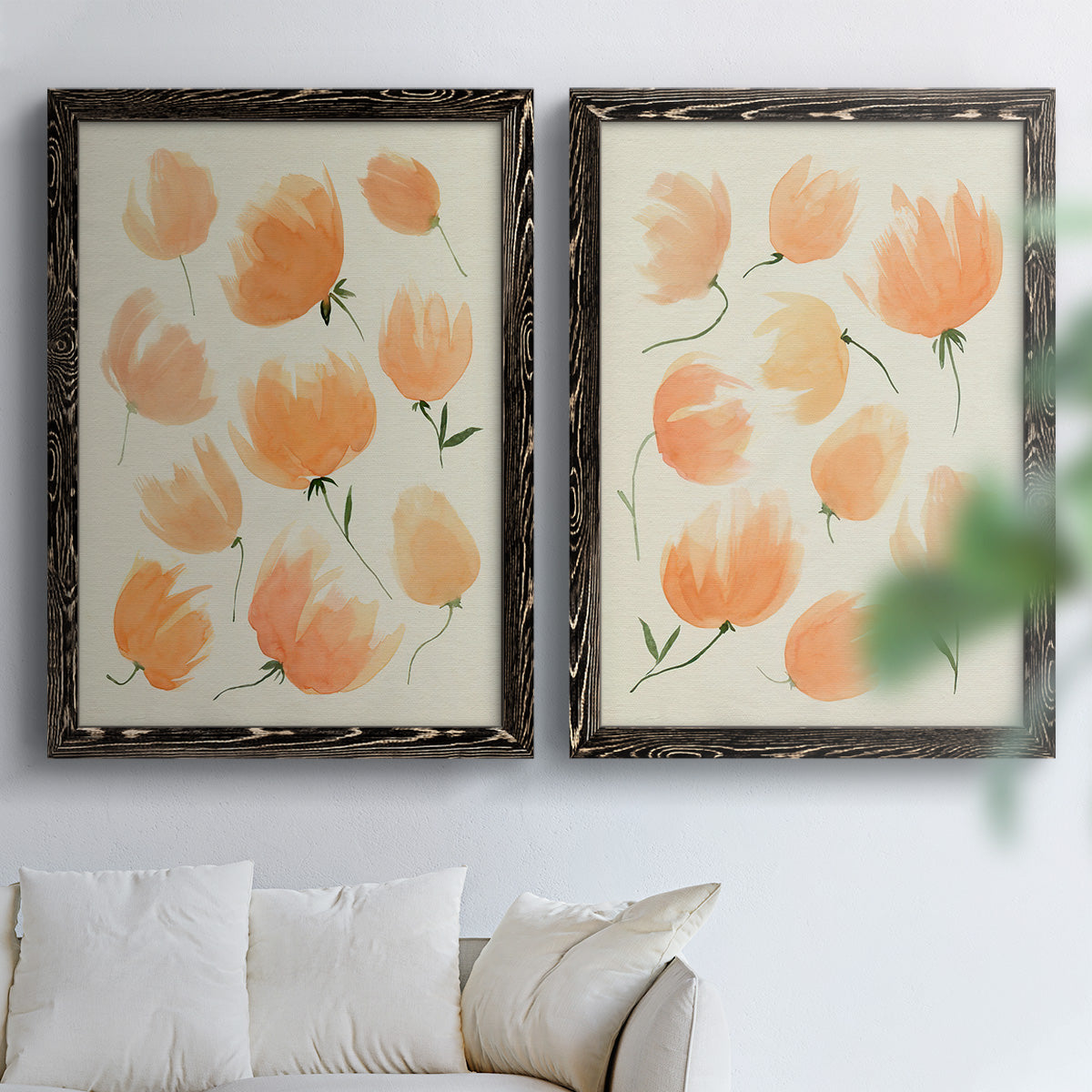 Fallen Flowers I - Premium Framed Canvas 2 Piece Set - Ready to Hang