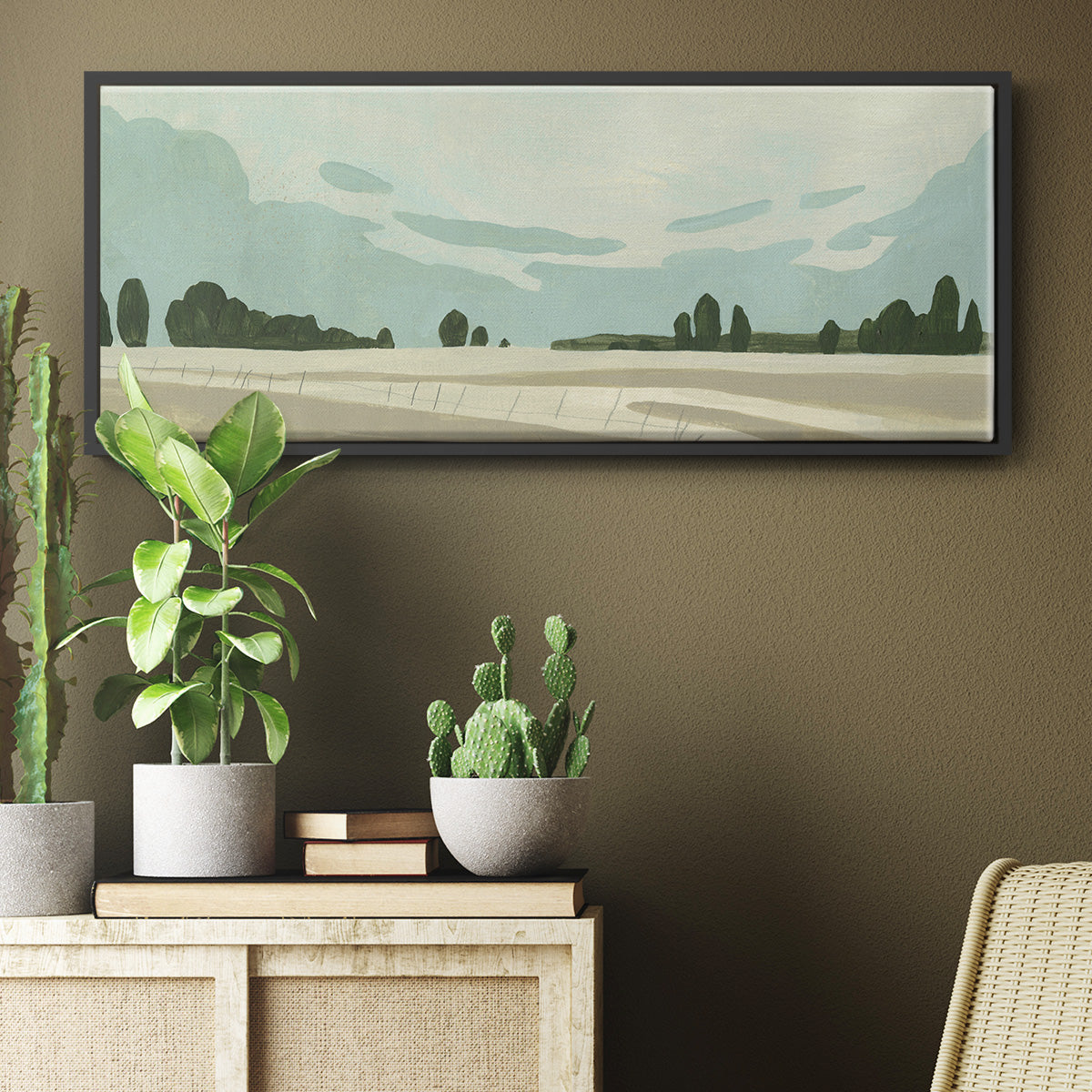 Farmland Study III - Floater Framed Canvas Print