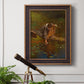 Realist genre painting of figures gathering lilies by Eastman Johnson in an ornate bronzed mahogany wood frame displayed in a light-toned interior setting.