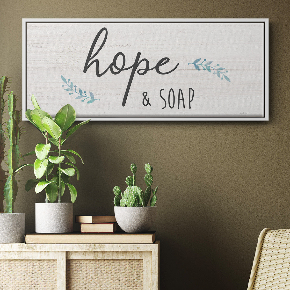 Hope & Soap - Floater Framed Canvas Print