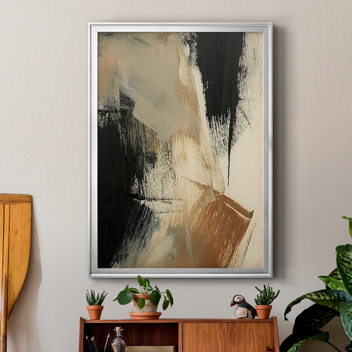 Baked Paintstrokes V - Modern Framed Canvas Print