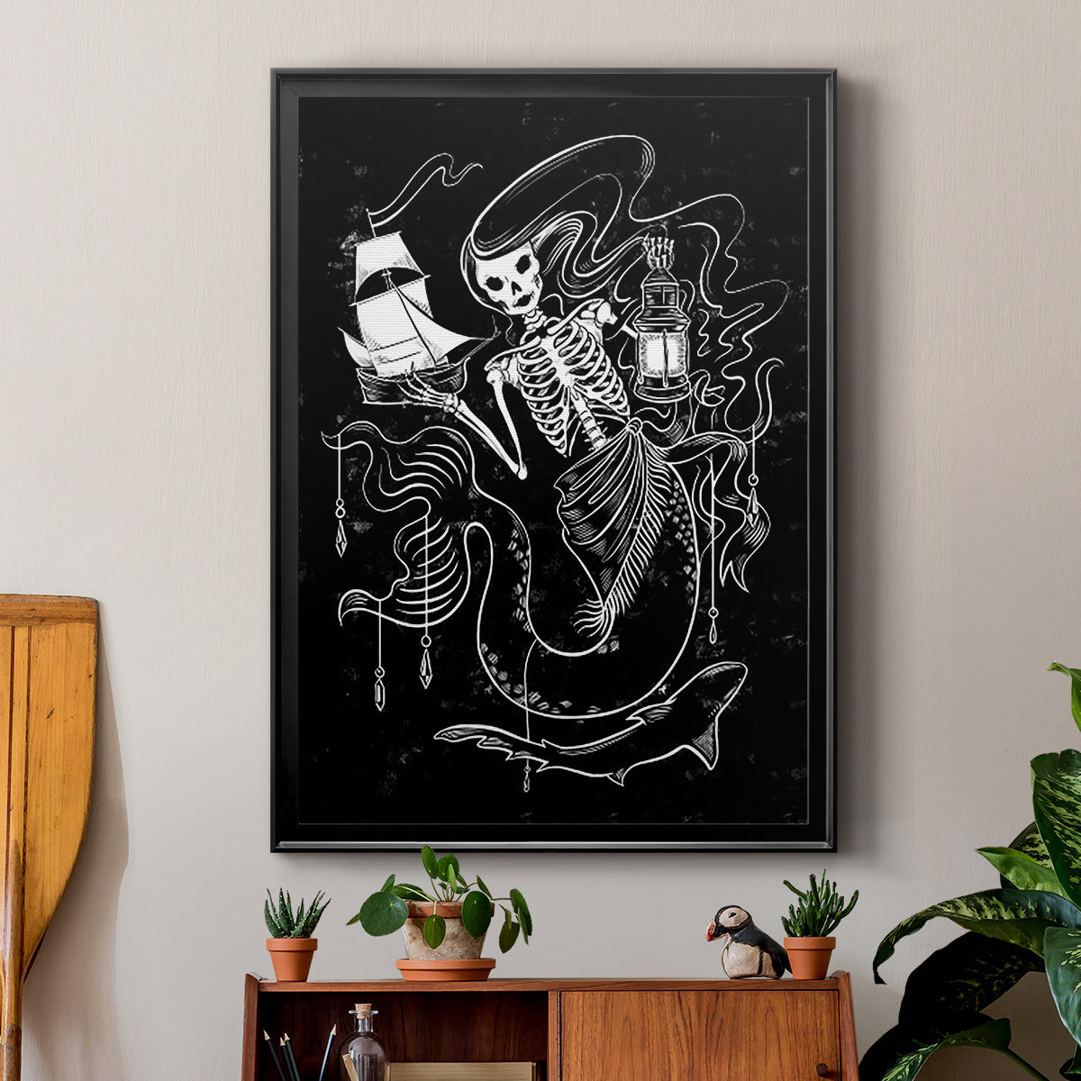 Pirate Mermaids I - Modern Framed Canvas Print