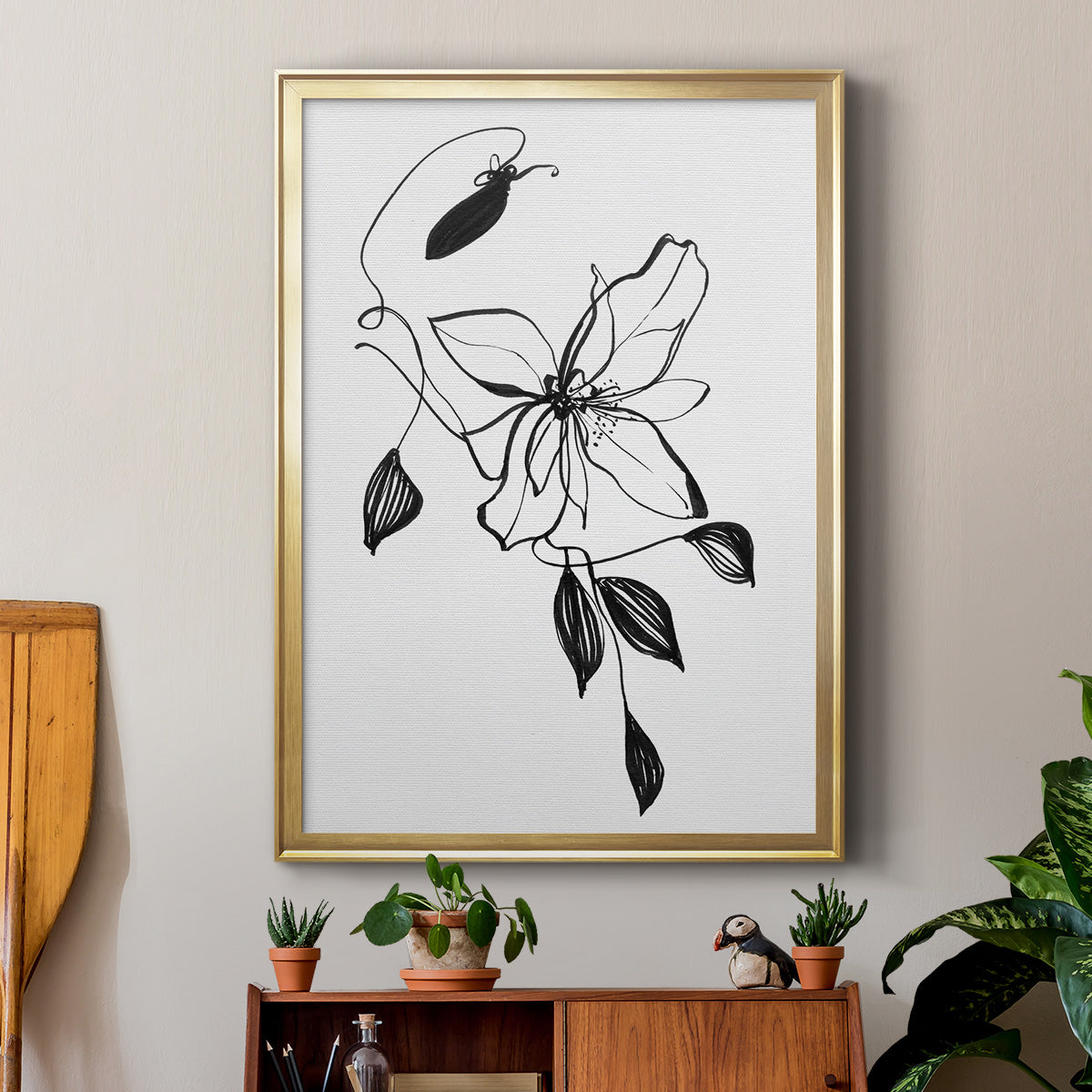 Wild Clematis I - Modern Framed Canvas Print