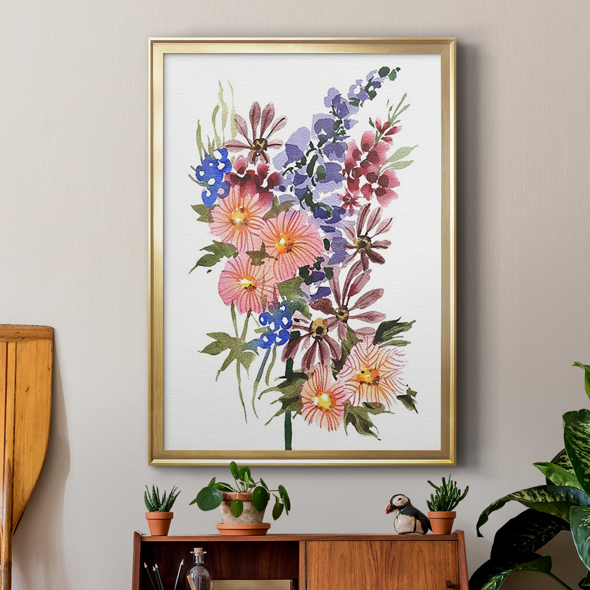 Garden Bouquets III - Modern Framed Canvas Print