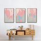 Blushing Abstract I - Framed Premium Gallery Wrapped Canvas L Frame 3 Piece Set - Ready to Hang