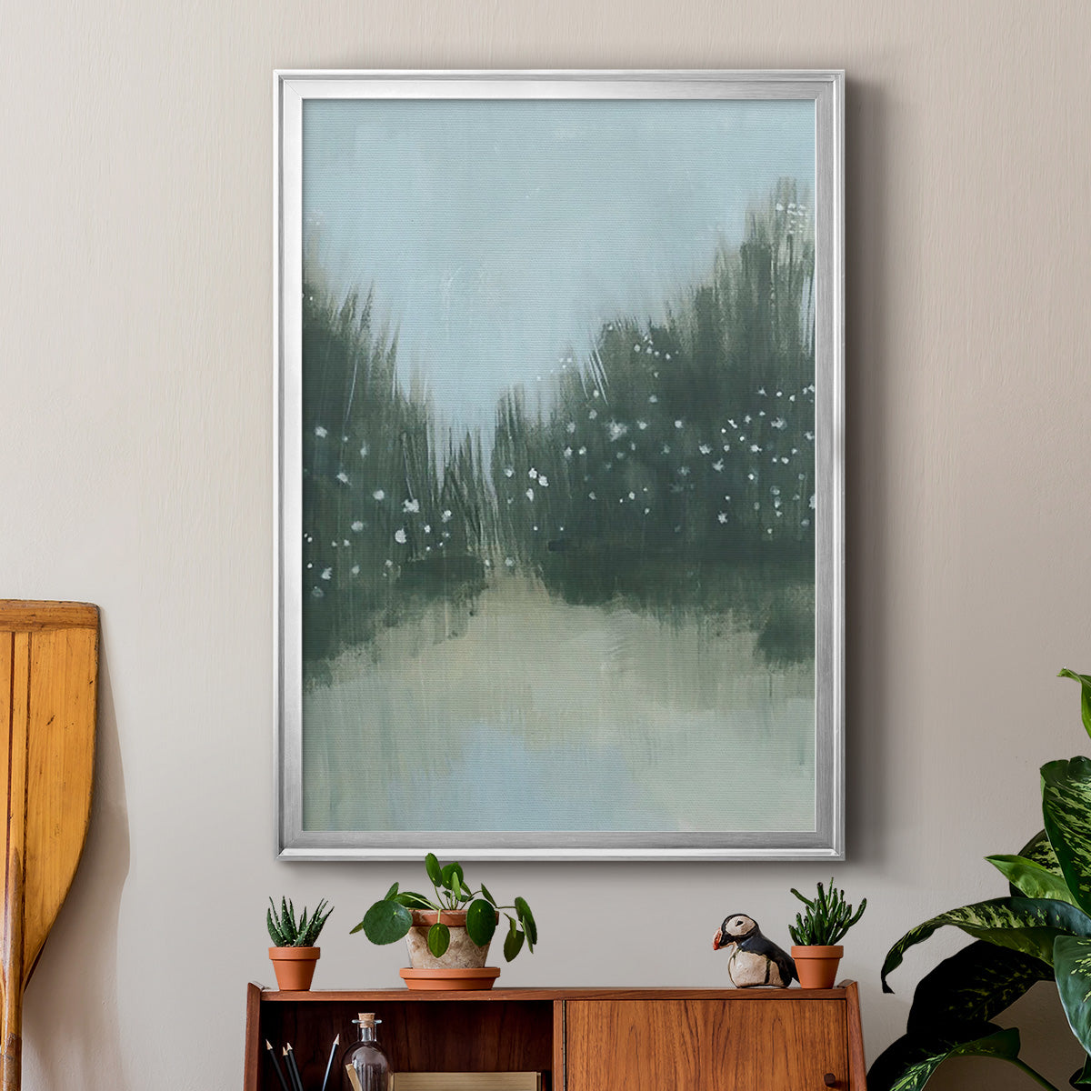 Marsh Morning Fog II - Modern Framed Canvas Print