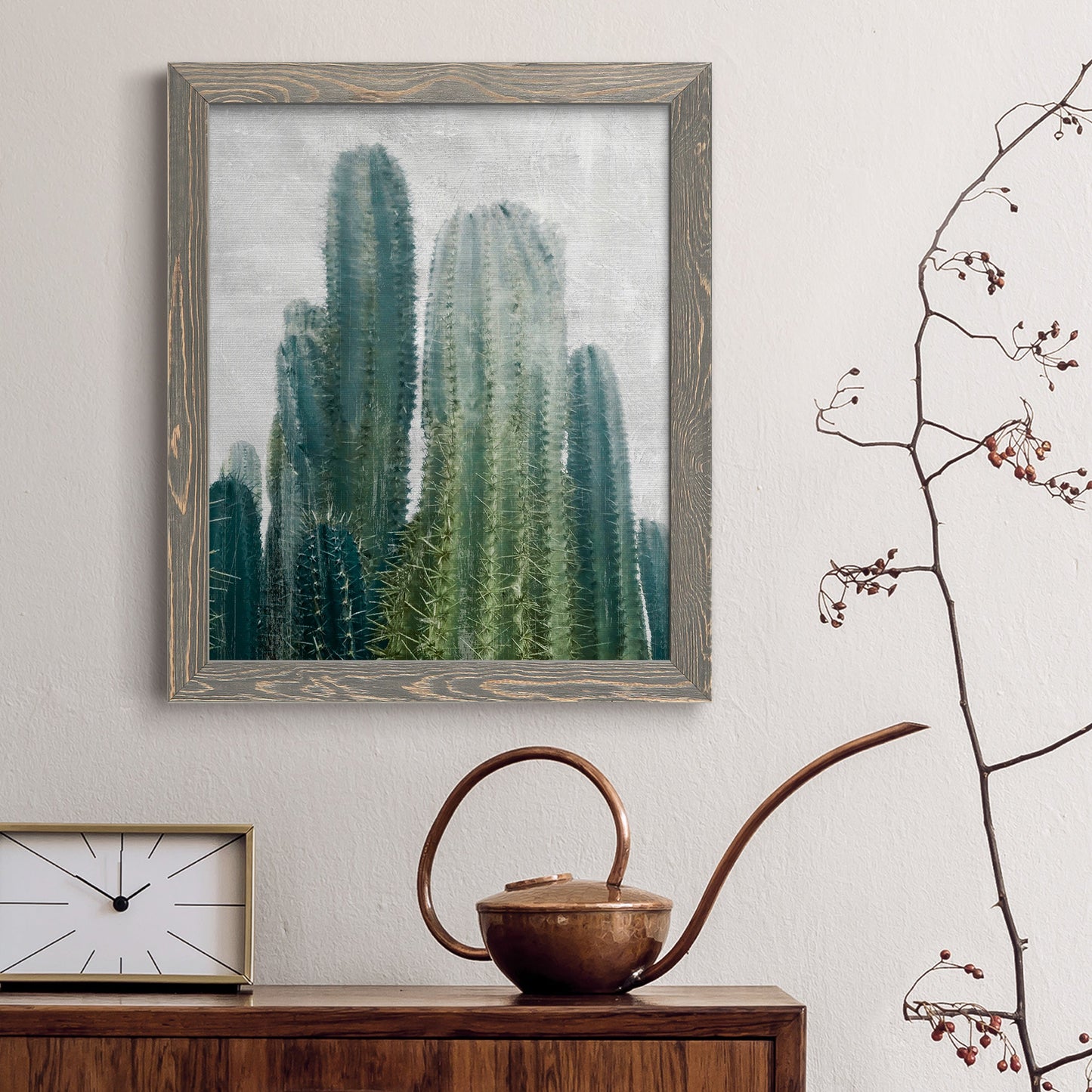 Aruba Cacti II - Barnwood Framed Canvas Print