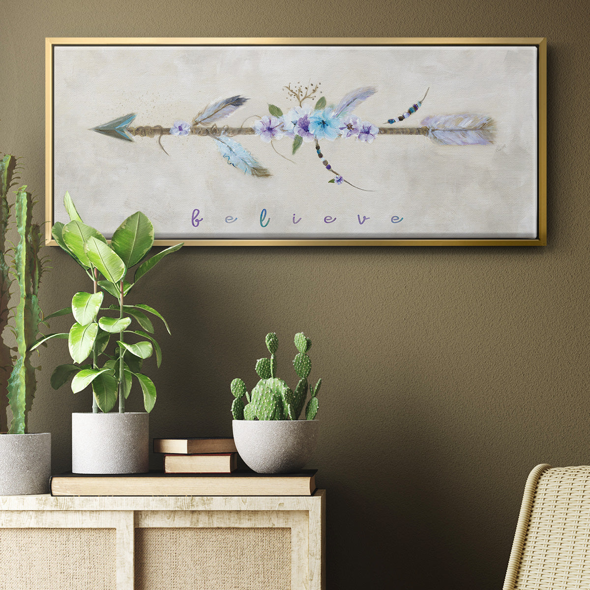 Boho Arrow I - Floater Framed Canvas Print