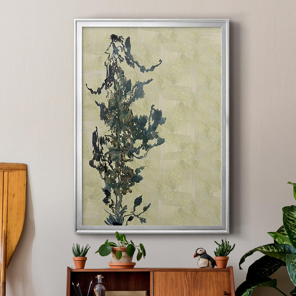 Chinoiserie 2 Tan II - Modern Framed Canvas Print