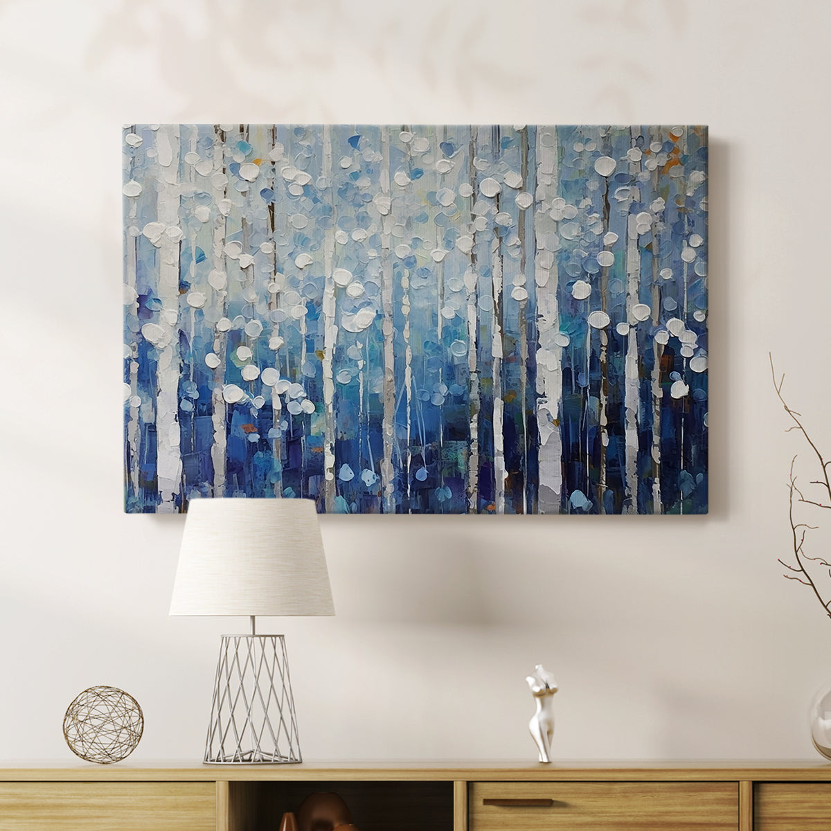Blue Abstract Forest XXXVIII - Canvas Art Print