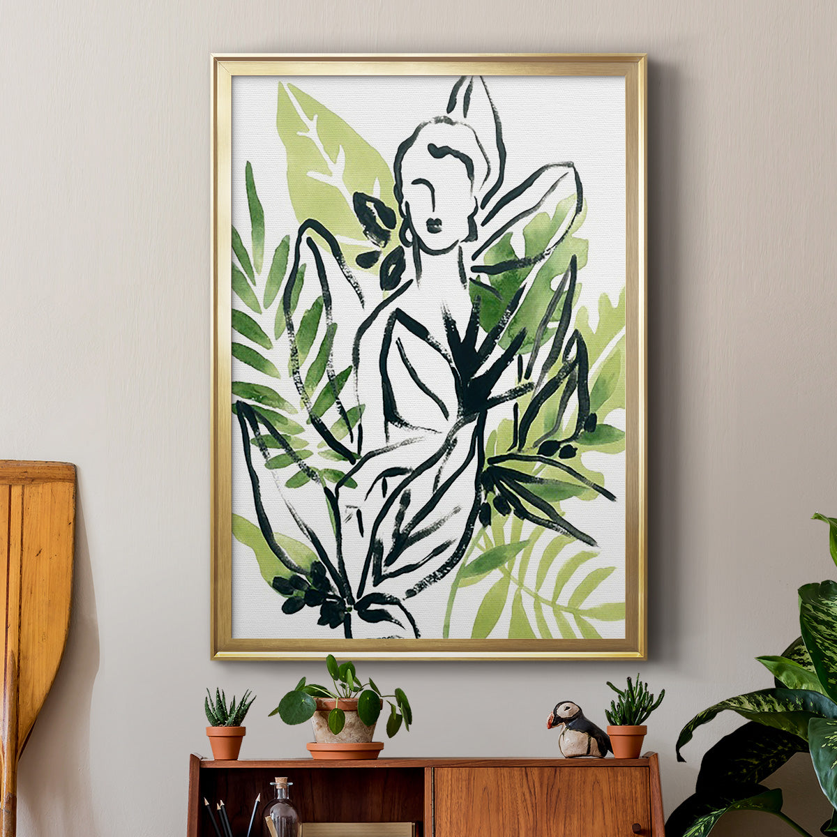 Tropical Sketchbook I - Modern Framed Canvas Print