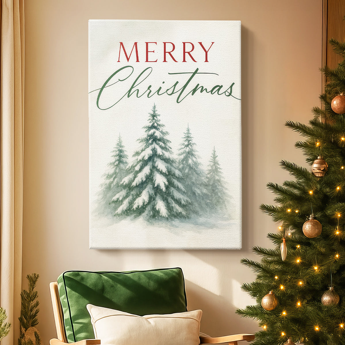 Night of Frostlit Pines - Canvas Art Print