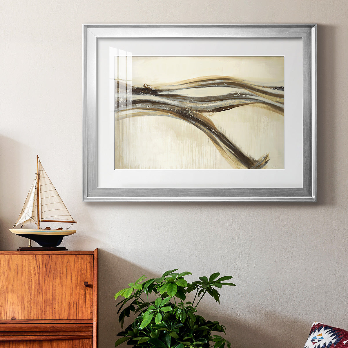 Catching a Metallic Wave Premium Framed Print - Ready to Hang