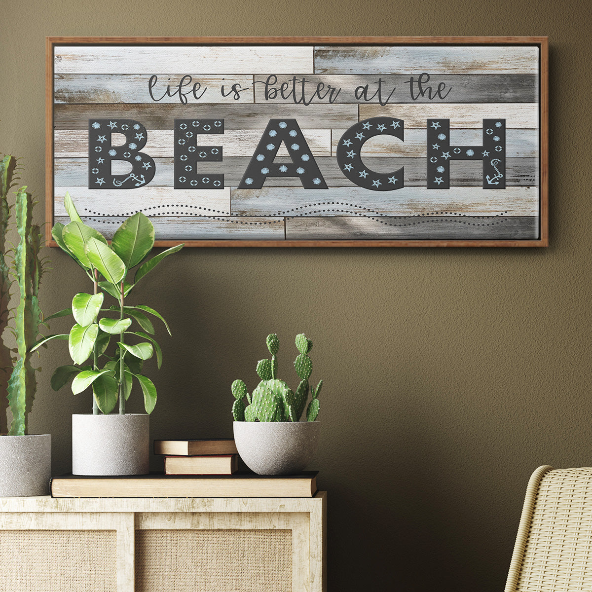 Better at the Beach - Floater Framed Canvas Print