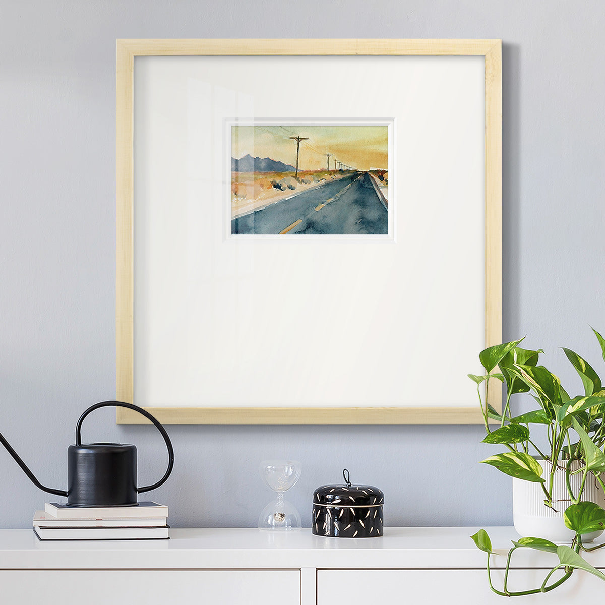 Deserted Highway II Premium Framed Print Double Matboard