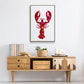 Lobster - Floater Framed Canvas Print