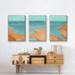 Out on the Sandbar I - Framed Premium Gallery Wrapped Canvas L Frame 3 Piece Set - Ready to Hang