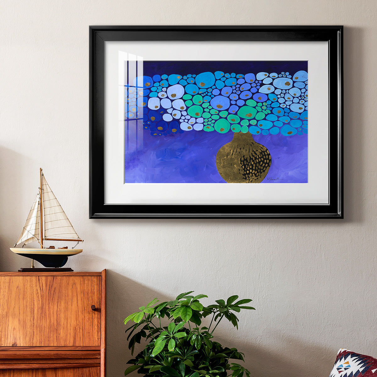 Blue Poppies II - Modern Framed Art Print