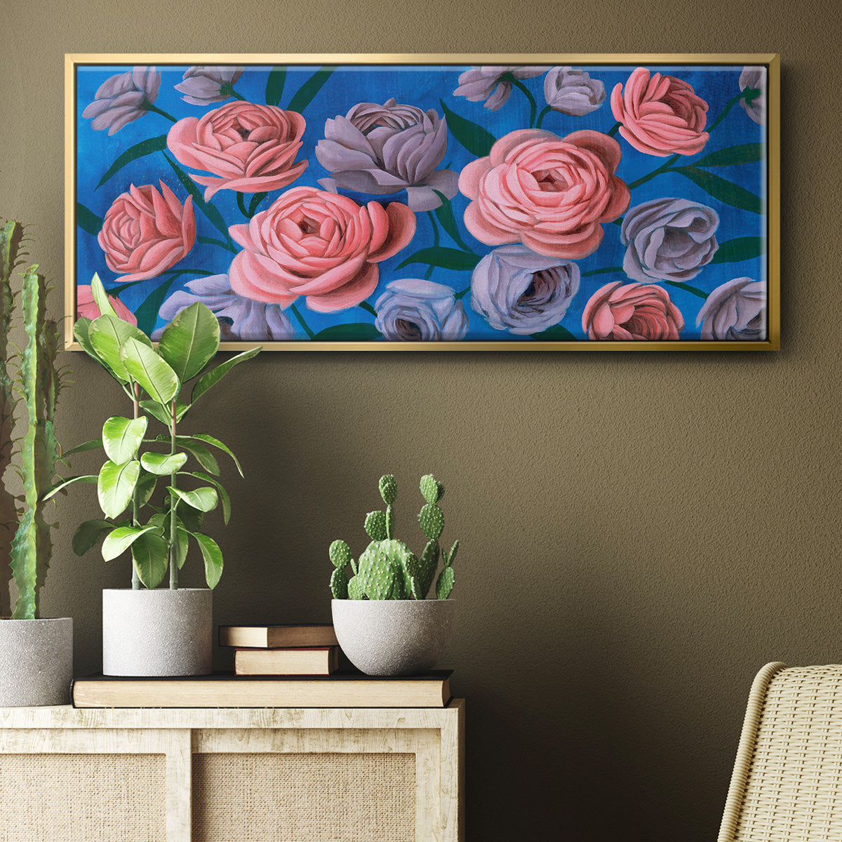 Layered Petals III - Floater Framed Canvas Print