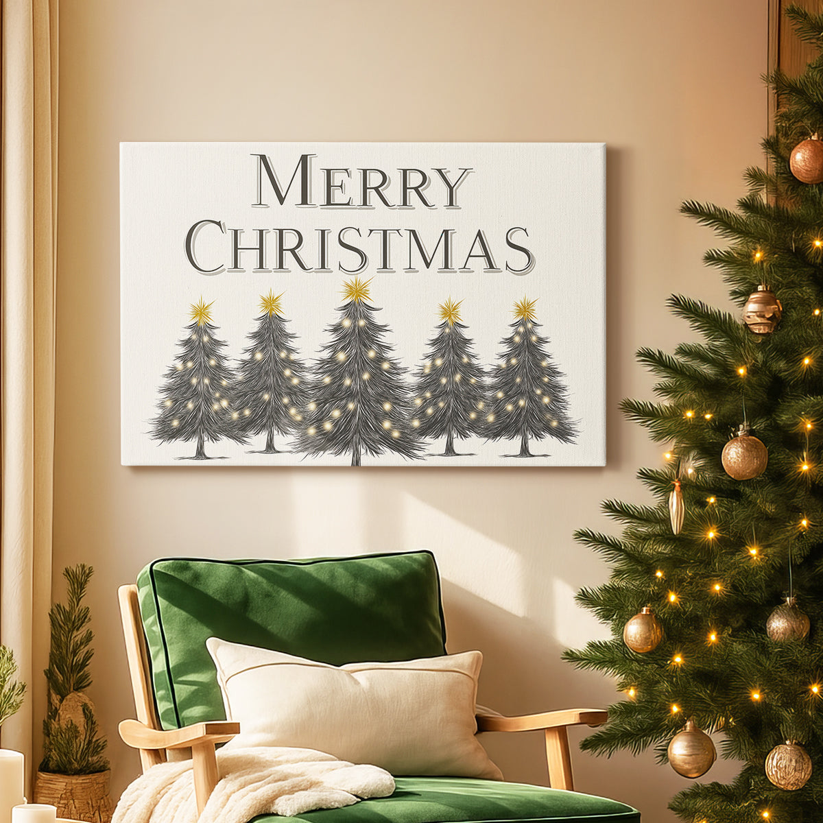 Frostlit Yule Serenade - Canvas Art Print