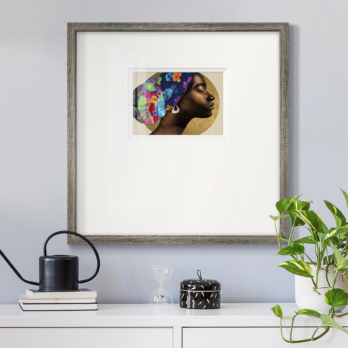 Golden Lady I - Double Matboard Framed Print