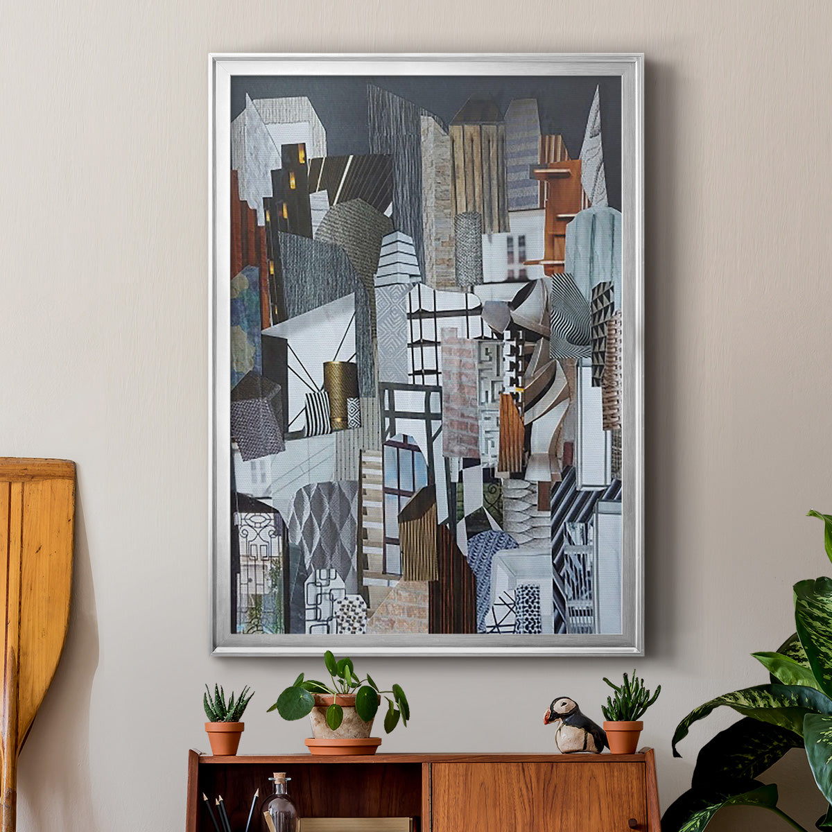 Western Metropolis - Modern Framed Canvas Print